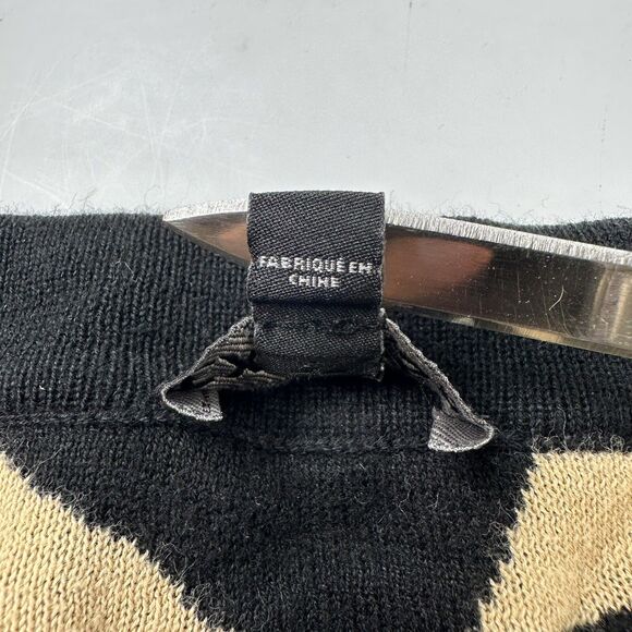 Express Zebra Print Cardigan Sz XS Button Deep V Neck Dark Academia Brown Black - Picture 5 of 11